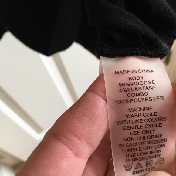 Vince Camuto black top with sheer slit short sleeves - Picture 9 of 9